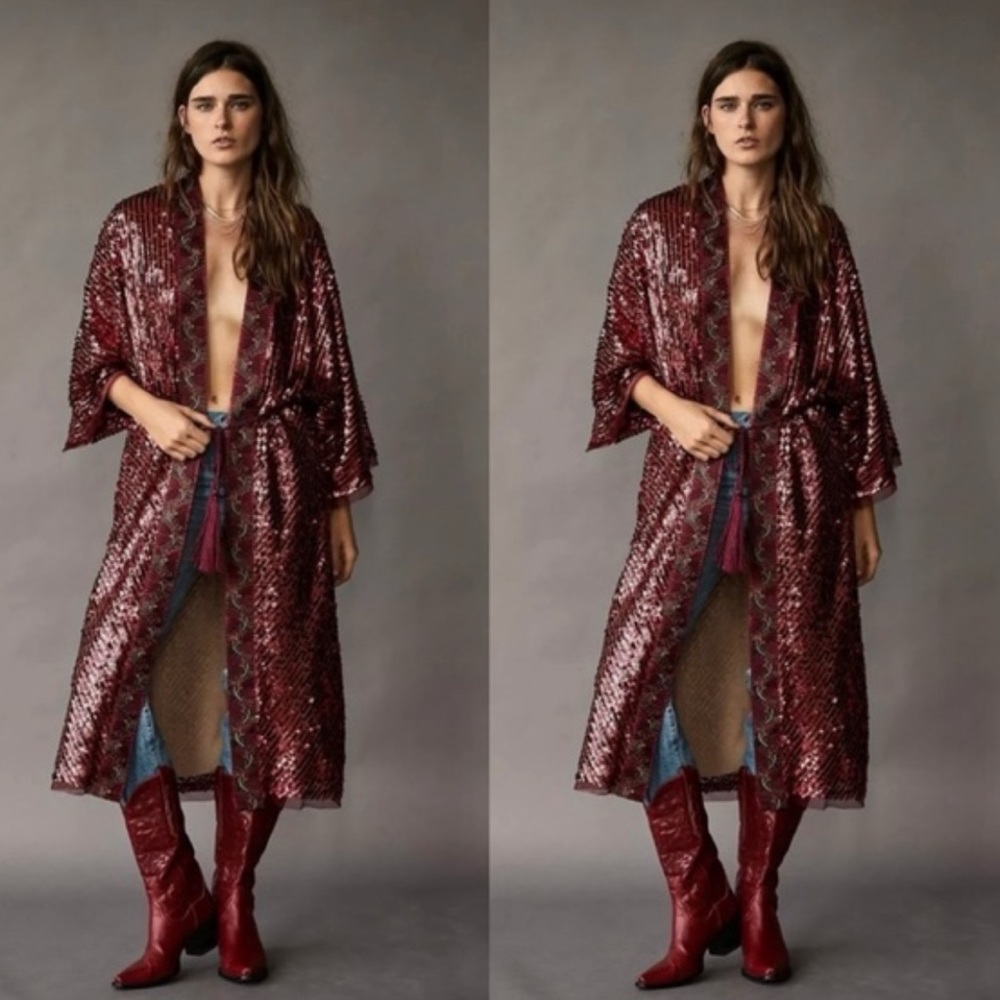 Free People Light Is Coming Embroidered Duster
